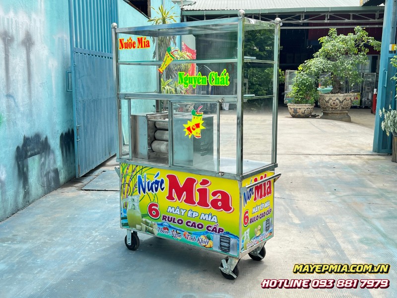 E6388 xe nước mía 6 lô tủ kính