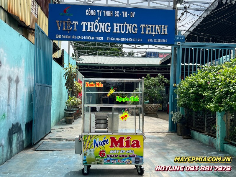 Máy ép mía 6 lô tủ kính cao cấp