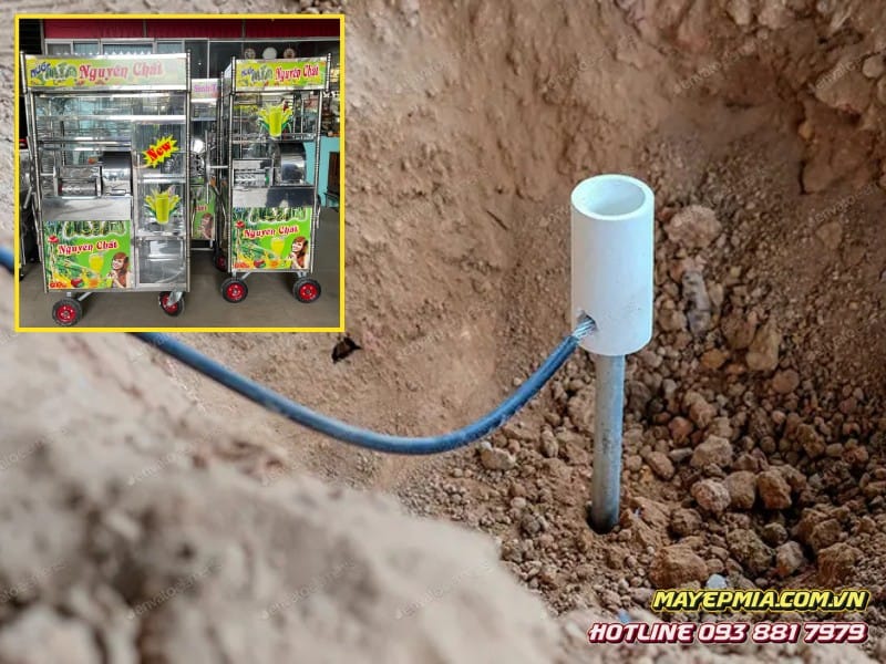 Nối dây mát tiếp đất cho xe nước mía