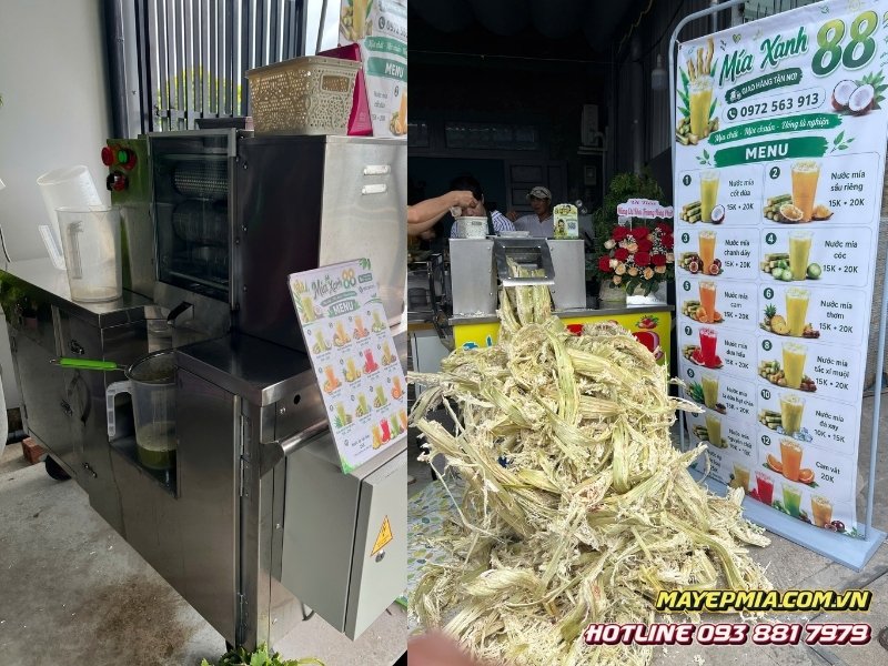 Khách hàng Việt Thống đang kinh doanh với máy ép mía 6 lô