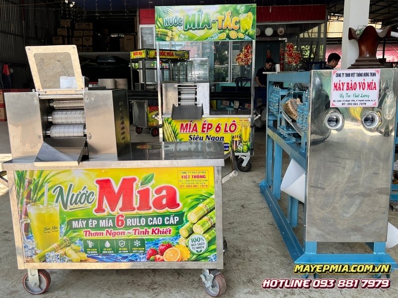 Combo xe nước mía 6 lô và máy bào mía 2 cây
