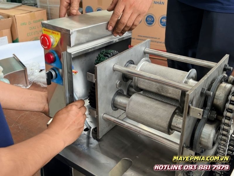 Lô ép inox máy ép mía mini