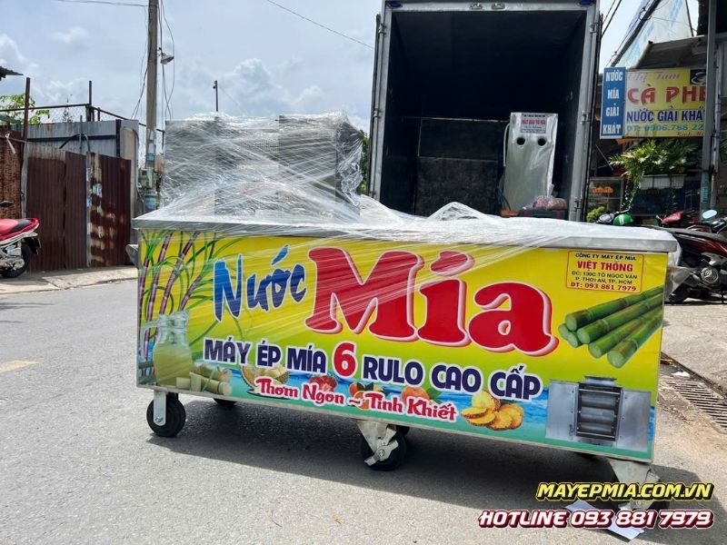 Máy ép mía 6 lô liền bàn 1m6