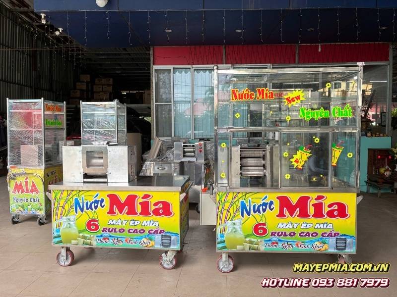 Máy ép mía 6 lô liền bàn và tủ kính kích thước tiêu chuẩn tại Việt Thống