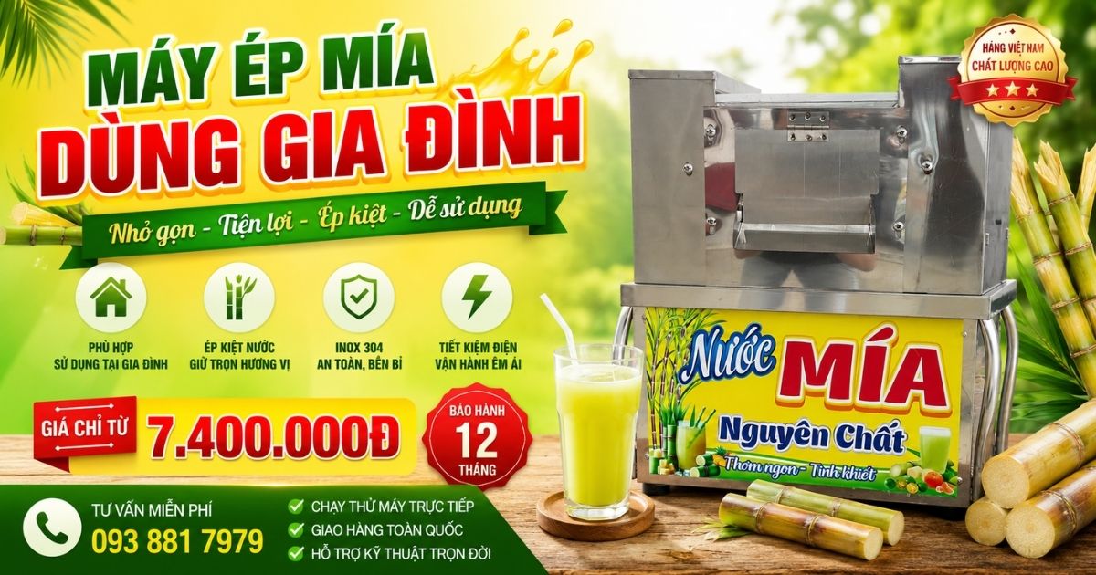 Máy ép mía dùng gia đình Việt Thống sản xuất