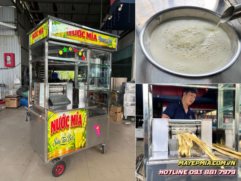 Nước mía siêu bọt với máy 2 lô Việt Thống